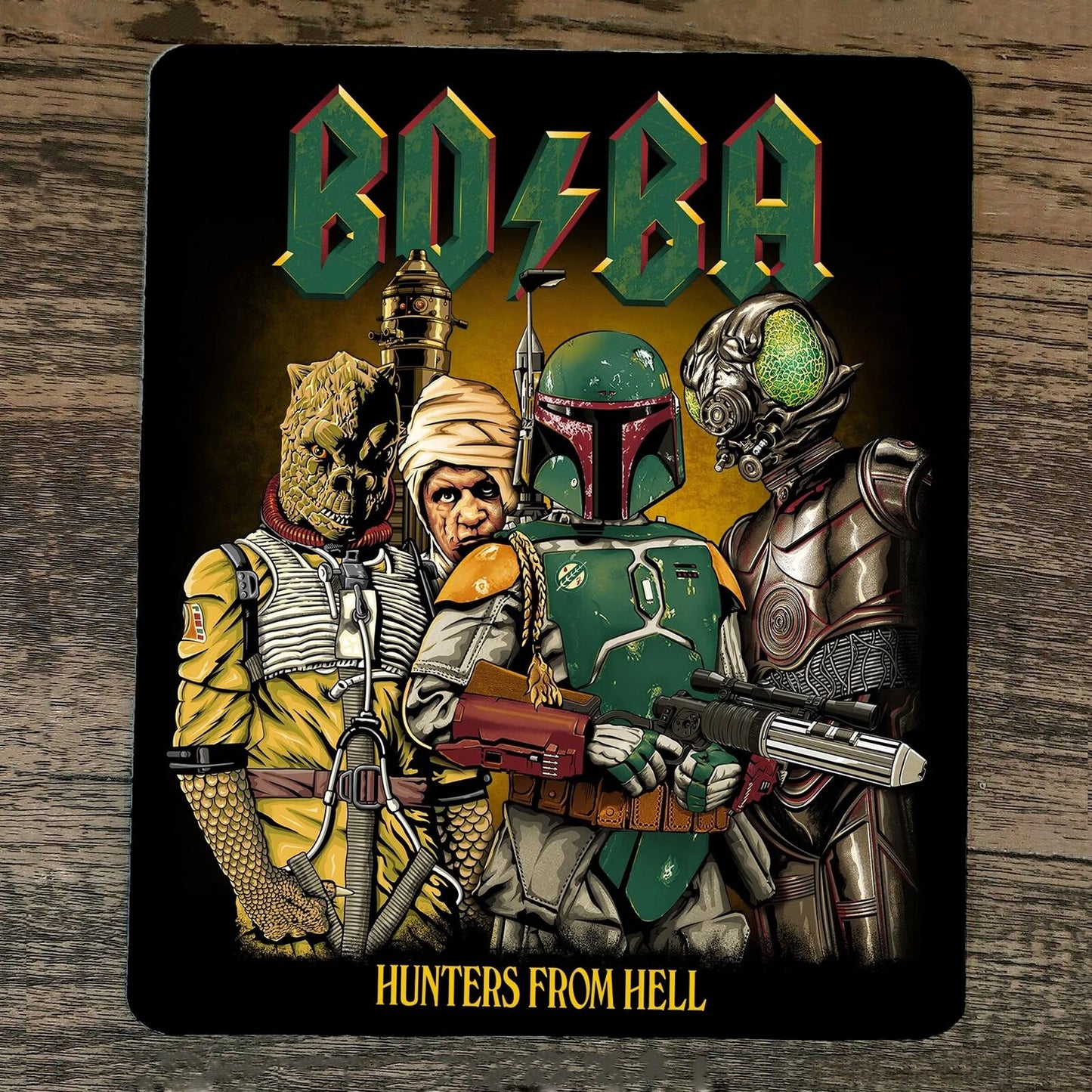 Mouse Pad Bo Ba Hunters From Hell Fett Bossk 4-Lom Dengar Star Wars