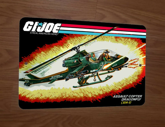 GI Joe Assault Copter Dragonfly XH-1 Artwork Wild Bill 8x12 Metal Wall Sign Retro 80s Cartoon