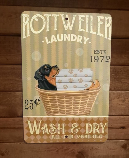 Rottweiler Laundry Dog 8x12 Metal Wall Sign Animal Poster