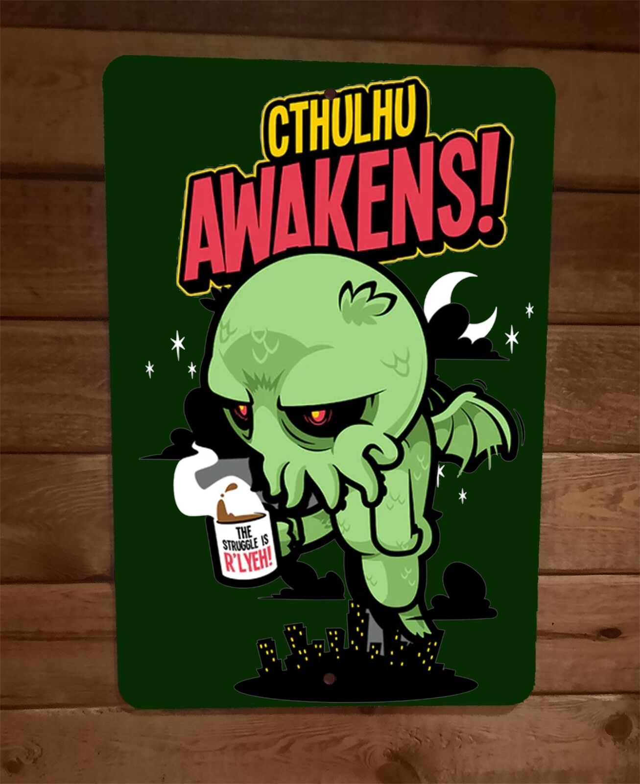 Cthulhu Awakens Art 8x12 Metal Wall Sign