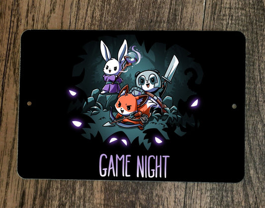 Game Night RPG Role Playing Animals 8x12 Metal Wall Sign Poster