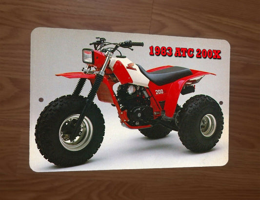 1983 Honda ATC 200X ATV 3 Wheeler Bike Motorcycle 8x12 Metal Wall Sign Garage Poster
