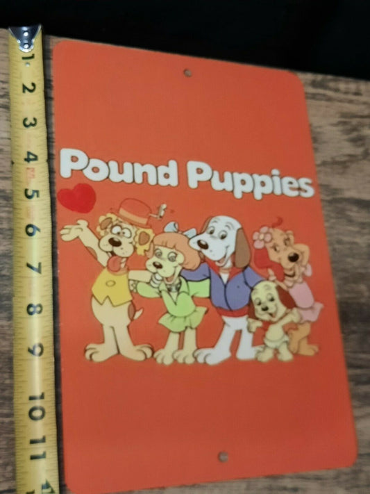 Pound Puppies Retro 80s Cartoon 8x12 Metal Wall Sign Hanna Barbera