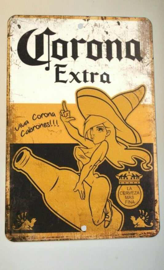 Corona Extra Vintage Beer Ad 8x12 Metal Wall Bar Sign