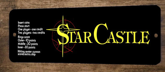 Star Castle Arcade 4x12 Metal Wall Video Game Marquee Banner Sign