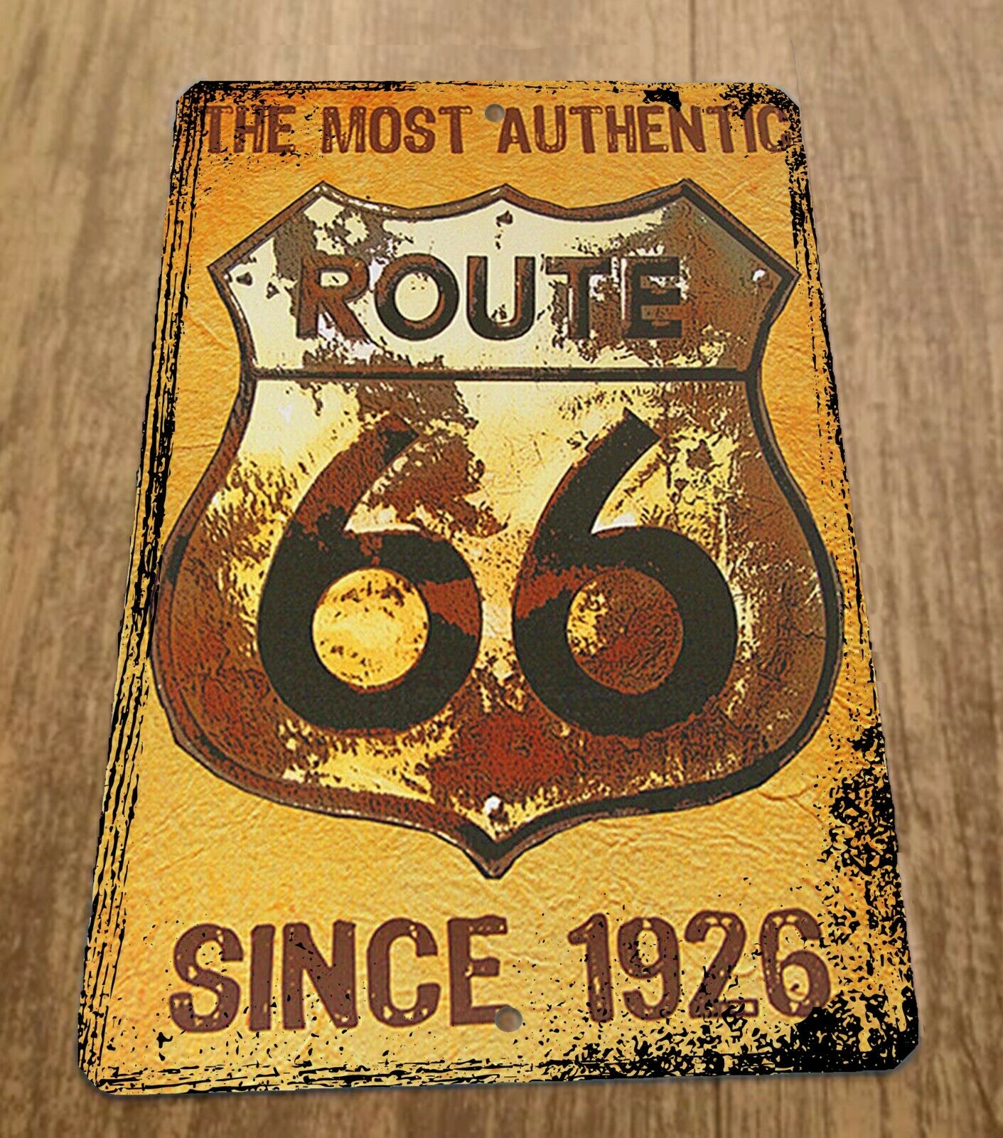 Authentic Route 66 Since 1926 Vintage 8x12 Metal Wall Car Sign Garage Poster