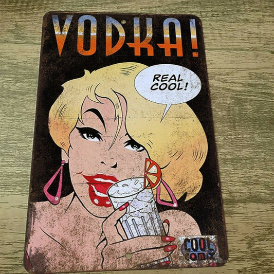 Vodka Real Cool Artwork Ad 8x12 Metal Wall Bar Sign Liquor Alcohol