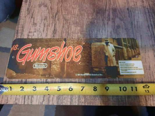 Gumshoe Classic Arcade Video Game Marquee Banner 4x12 Metal Wall Sign Retro 80s
