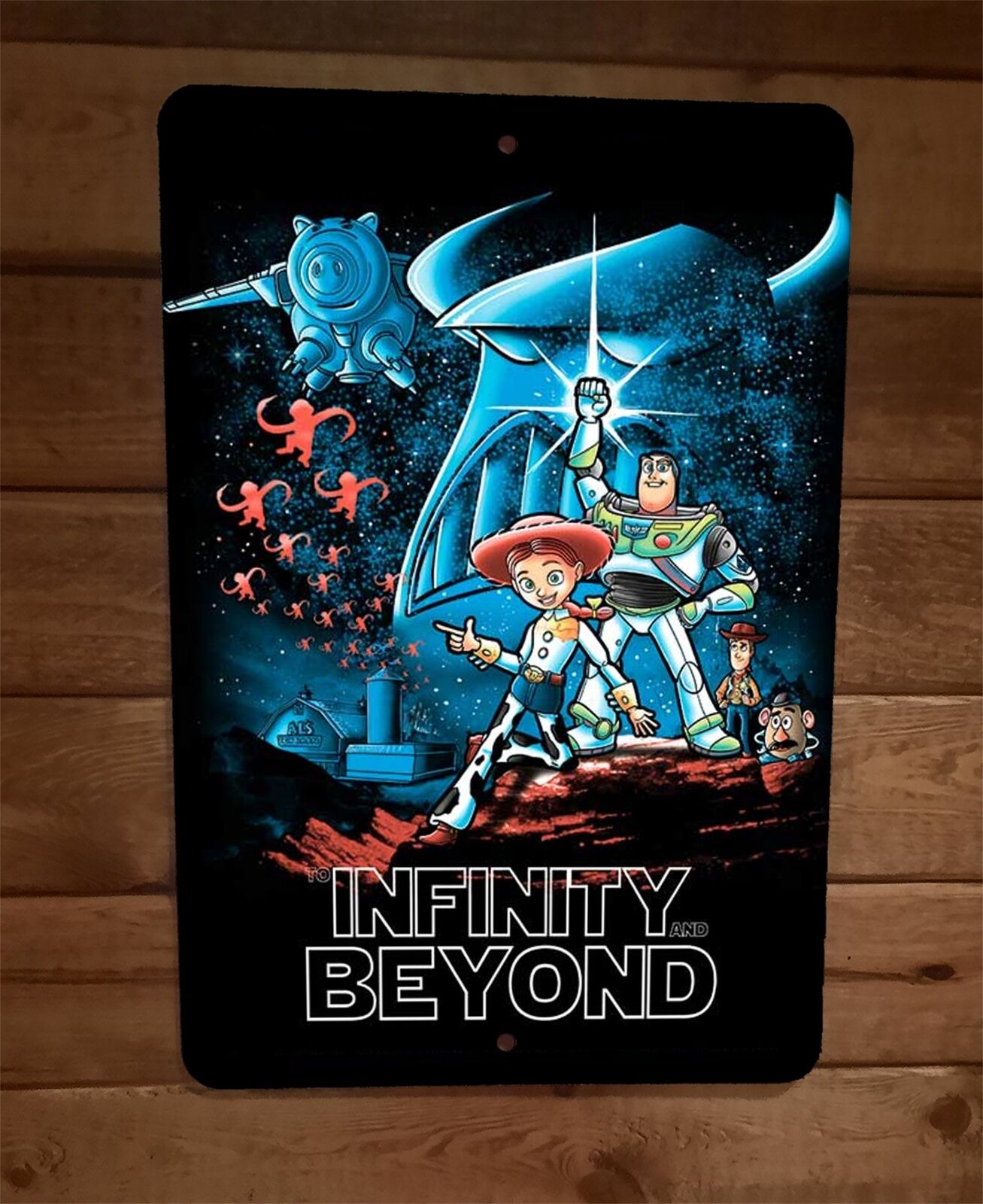 Infinity and Beyond Toy Buzz Woody Lightyear Story 8x12 Metal Wall Sign Poster