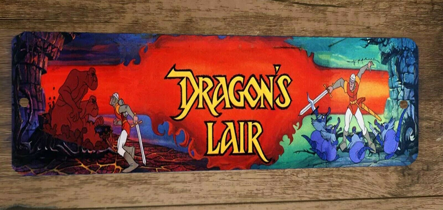 Dragons Lair Video Game Arcade 4x12 Metal Wall Sign Marquee Banner Retro 80s