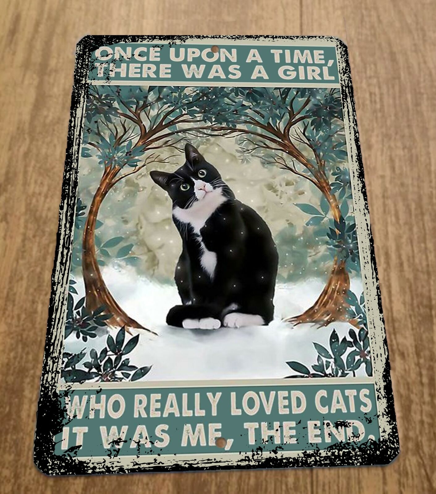 There Was A girl Who Really Loved Cats It Was Me 8x12 Metal Wall Animal Sign