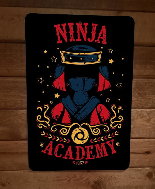 Ninja Academy 8x12 Metal Wall Sign Poster