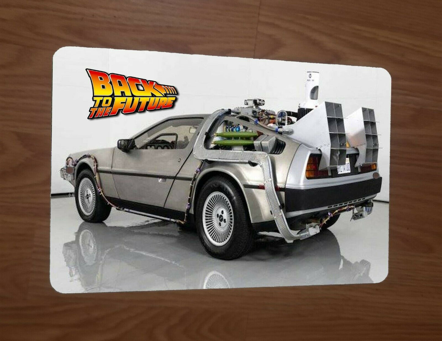 Back to the Future Delorean Car Photo 8x12 Metal Wall Comedy Sci-Fi Movie Poster Car Sign
