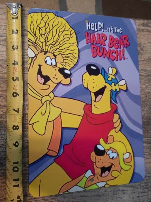 The Hair Bear Bunch 8x12 Metal Wall Sign Classic Cartoon Hanna Barbera