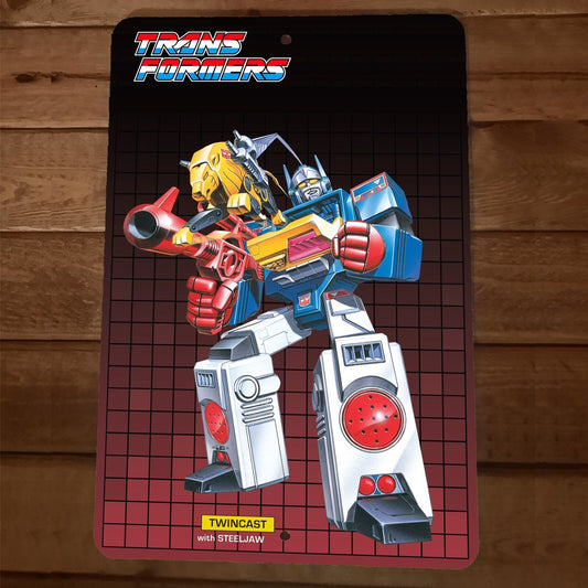 Twincast and Steeljaw 8x12 Metal Wall Sign Poster Transformers