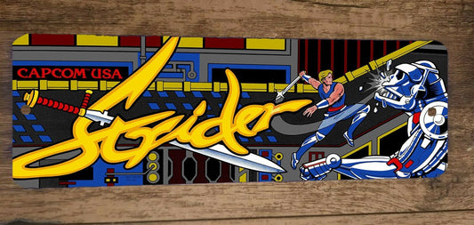 Strider Marquee Banner 4x12 Metal Wall Video Game Arcade Poster