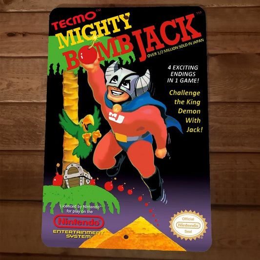 Mighty Bomb Jack NES Box Cover 8x12 Metal Wall Video Game Sign Poster