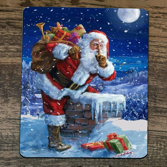 Mouse Pad Santa Clause Chimney Xmas Christmas