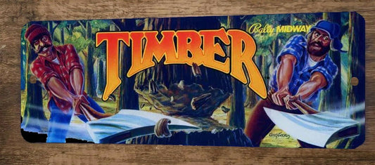 Timber Arcade 4x12 Metal Wall Video Game Marquee Banner Sign