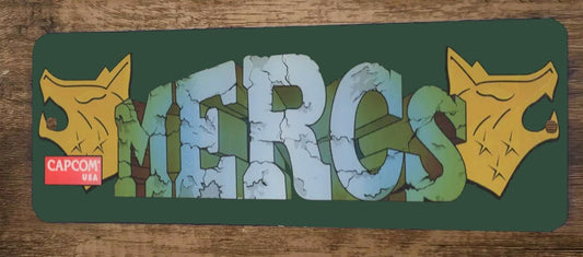 Mercs Arcade 4x12 Metal Wall Video Game Sign