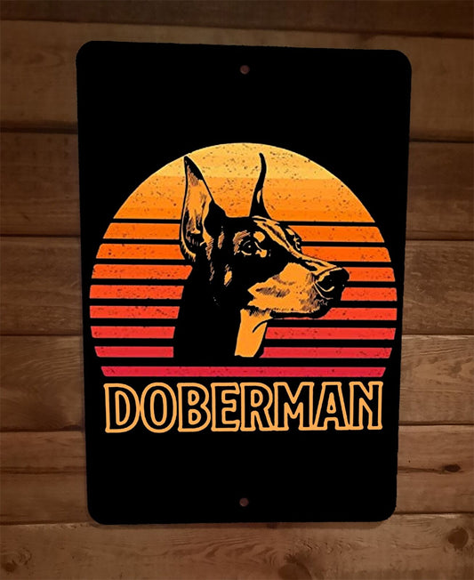 Doberman Pinscher Dog Art 8x12 Metal Wall Sign Animal Poster