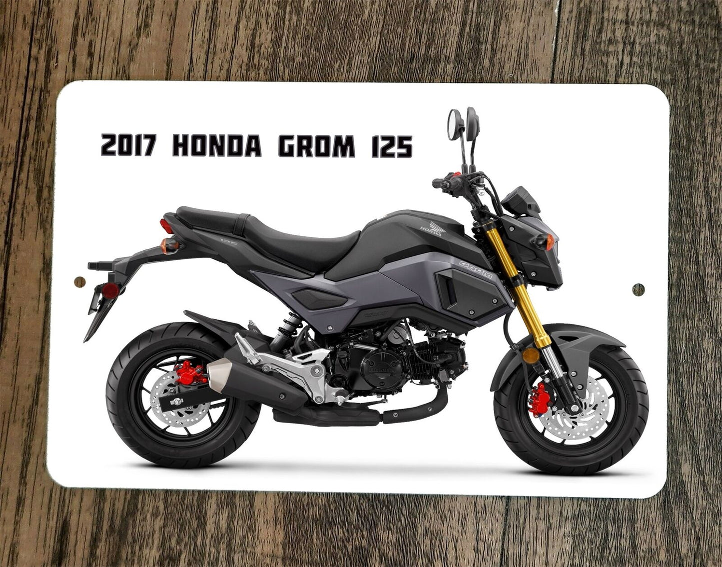 2017 Honda Grom 125 Motorcycle Bike 8x12 Metal Wall Sign Poster