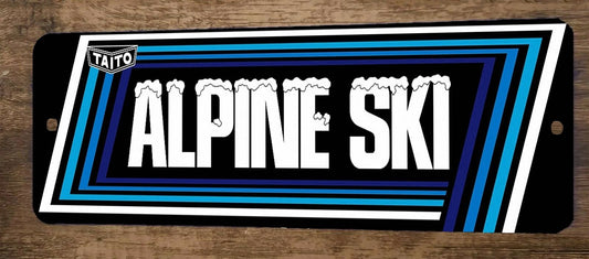 Alpine Ski Arcade 4x12 Metal Wall Video Game Marquee Banner Sign