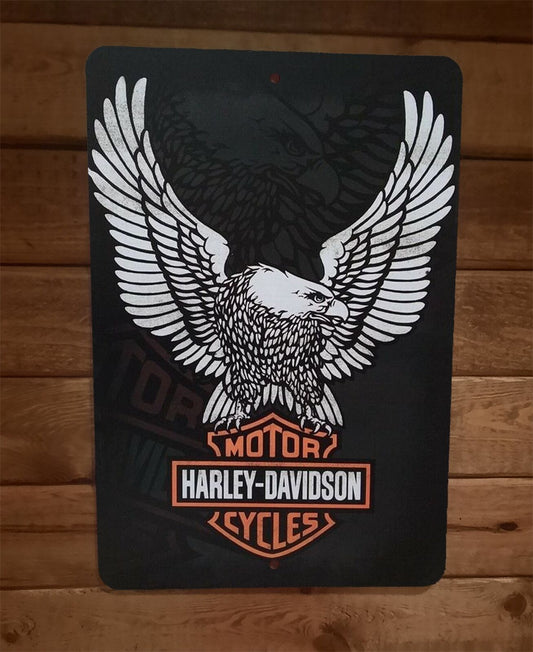 Harley Davidson Motorcycles Eagle Art 8x12 Metal Wall Sign Garage Poster