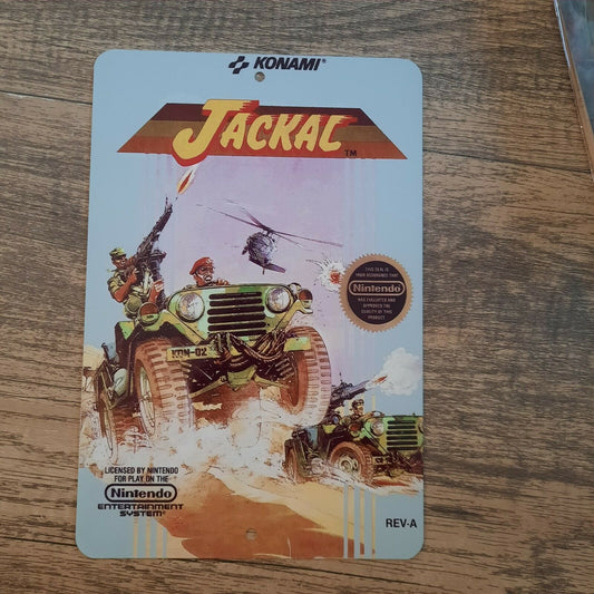 Jackal Video Game Box Artwork Cover Konami Nintendo 8x12 Metal Wall Sign Arcade Video Game