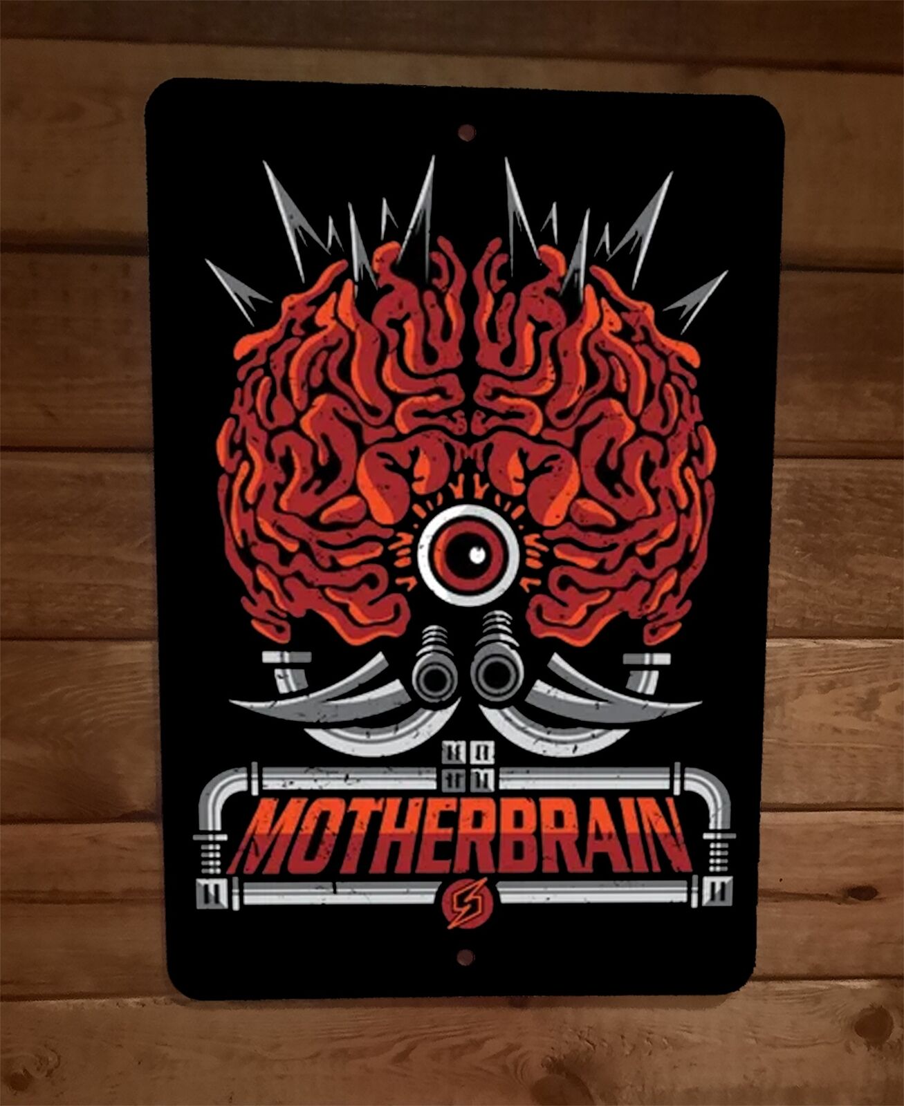 Motherbrain 8x12 Metal Wall Sign Metroid Video Game Enemy