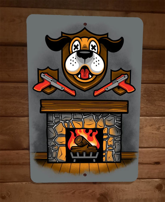 NES Duck Hunt Dog Mounted over Fireplace Get the Last Laugh 8x12 Metal Wall Sign