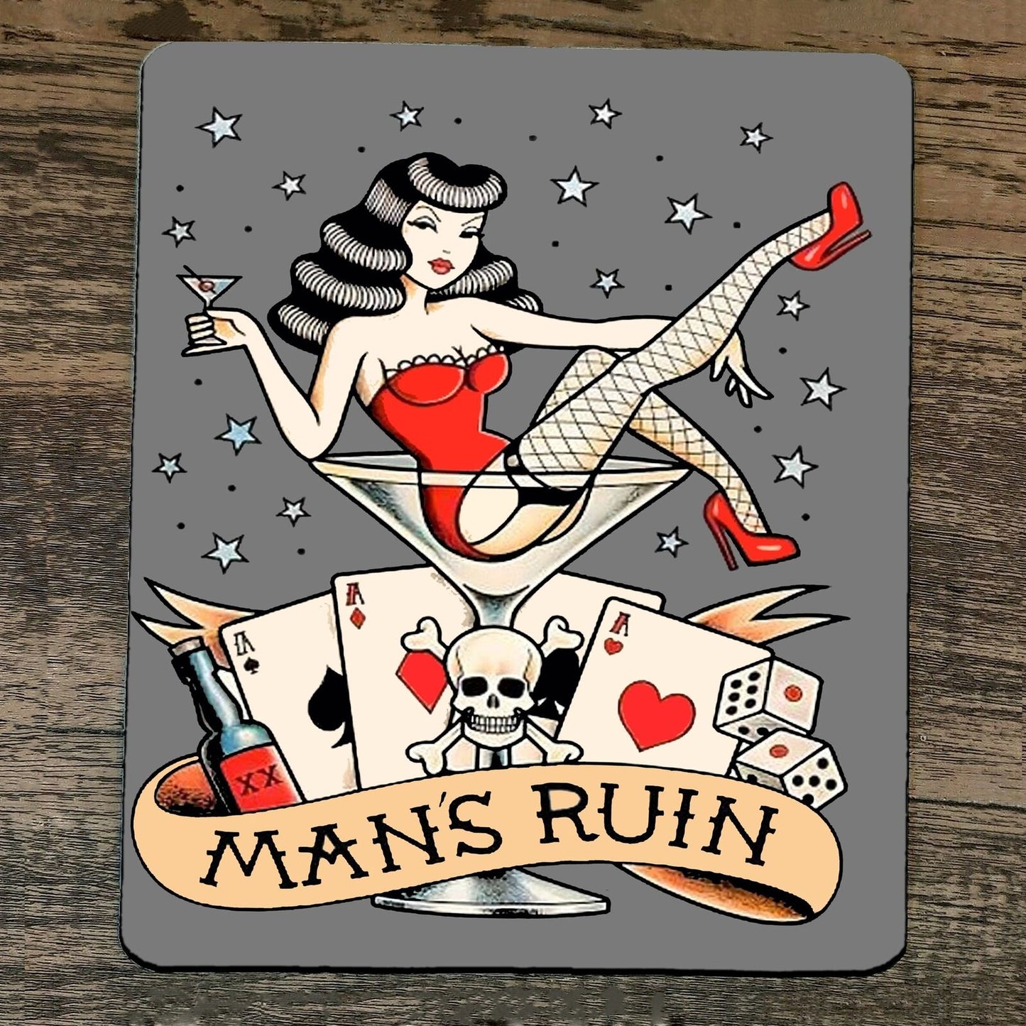 Mouse Pad Mans Ruin Women Alcohol Gambling