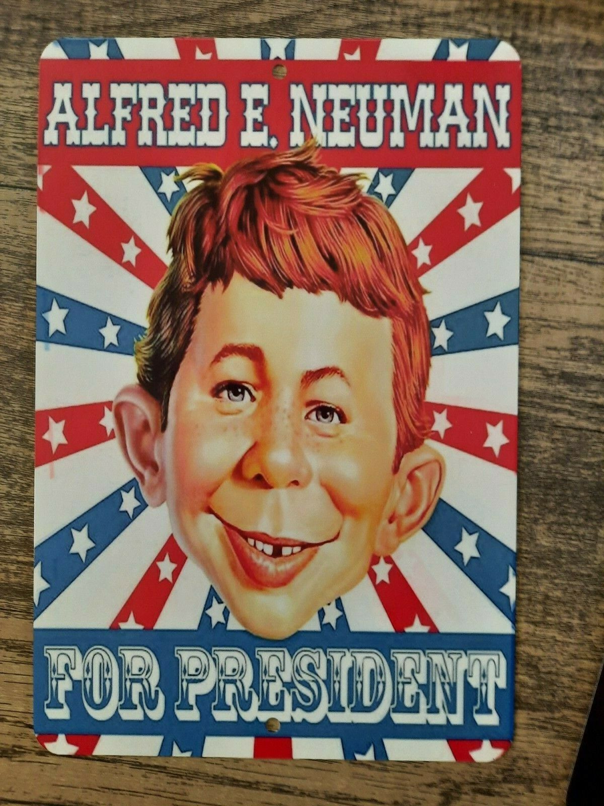 Alfred E Neuman For President 8x12 Metal Wall Sign Misc Comics Mad Magazine