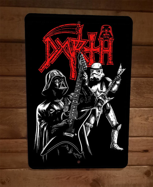 Darth Vader and the Troopers Star Wars Rock n Roll Parody 8x12 Metal Wall Sign
