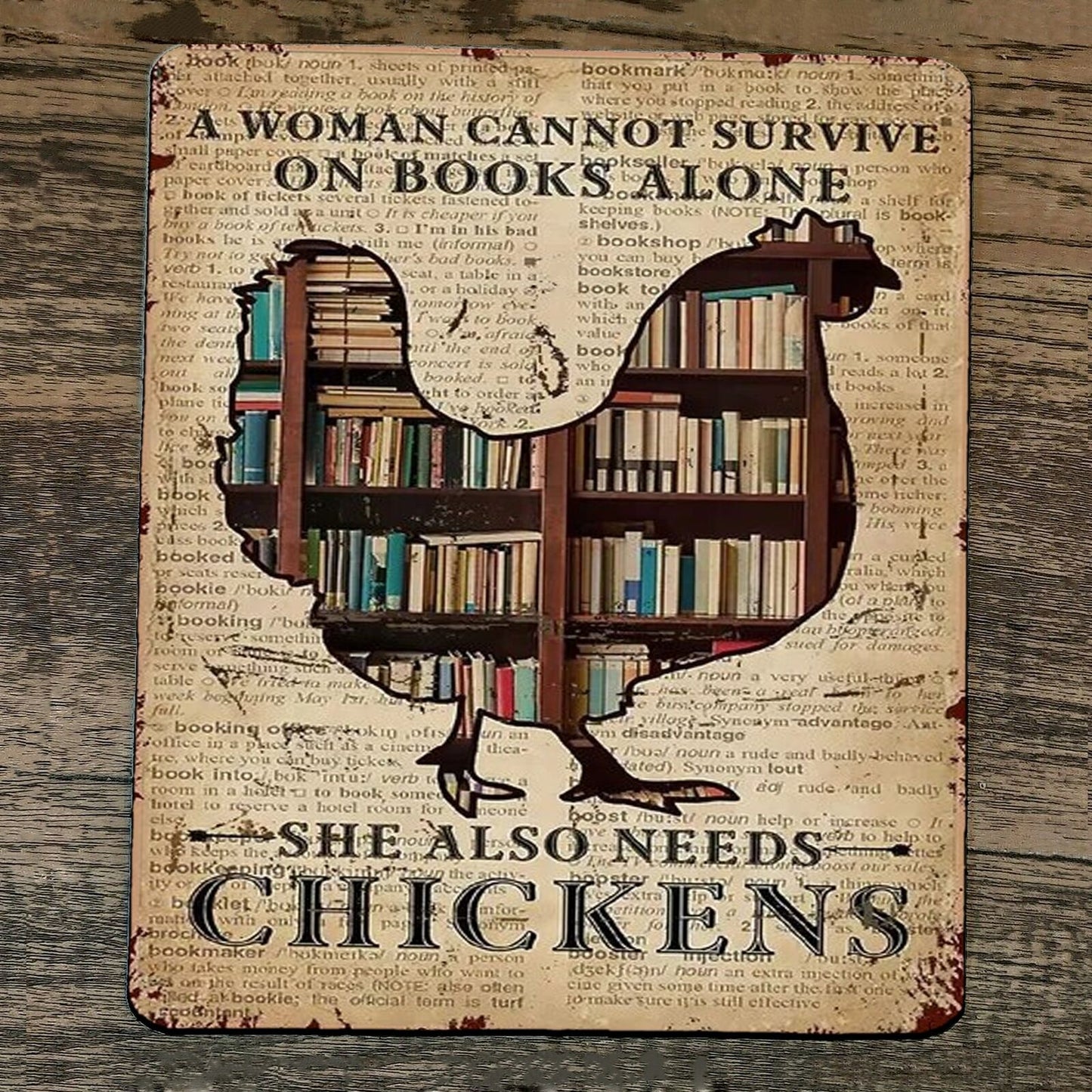 Mouse Pad A Woman Cannot Survive on Books Alone She Also Needs Chickens