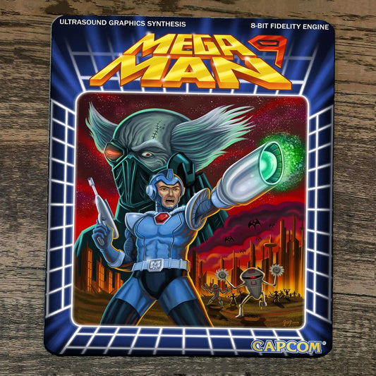 Mouse Pad Mega Man 9 Classic Arcade Video Game NES Box Cover