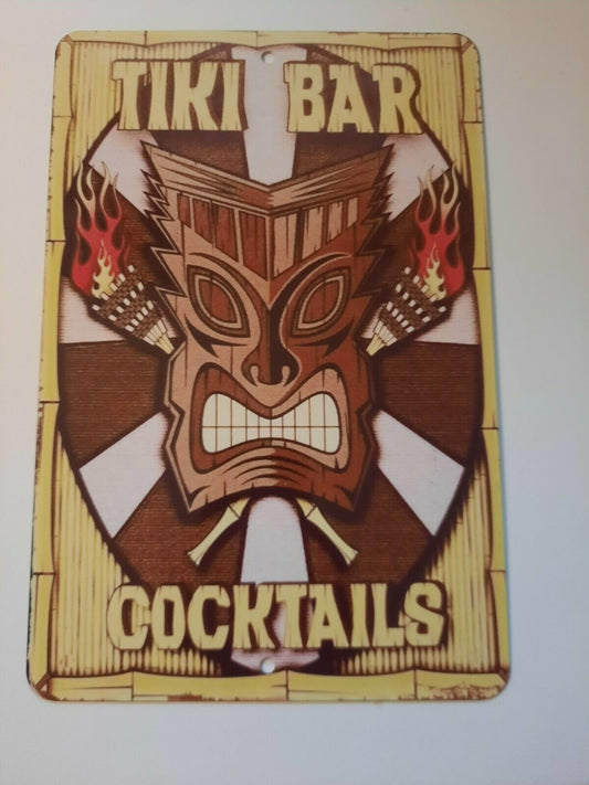 Tiki Bar Cocktails 8x12 Metal Wall Liquor Bar Sign Garage Man Cave