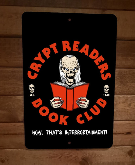 Crypt Readers Book Club 8x12 Metal Wall Sign Horror Tales From The Retro 80s