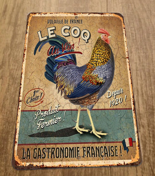 Volaille De France Le Coq French Hen Chicken 8x12 Metal Wall Animal Sign