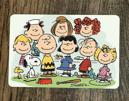 Peanuts Charlie Brown and the Gang 8x12 Metal Wall Sign #1 Classic Cartoon TV Show