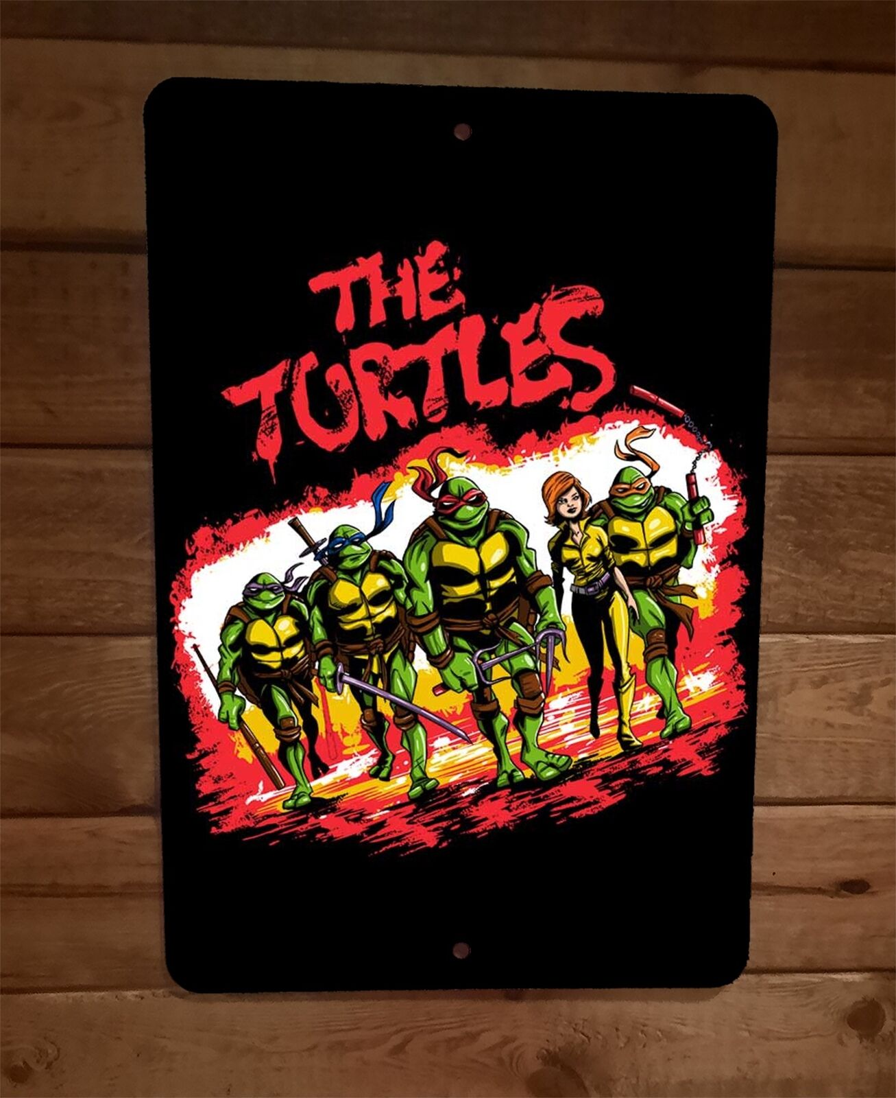 The Turtles TMNT Mutant Ninja Warriors Parody 8x12 Metal Wall Sign Poster