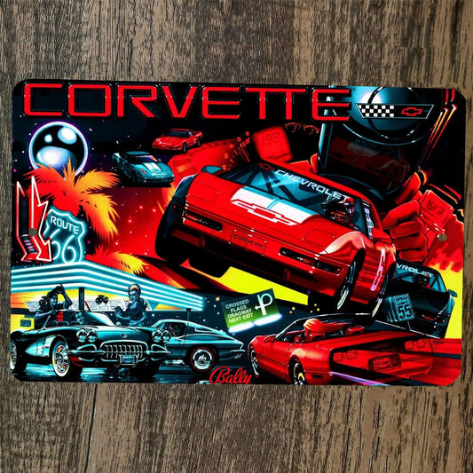Corvette Arcade Video Game 8x12 Metal Wall Sign