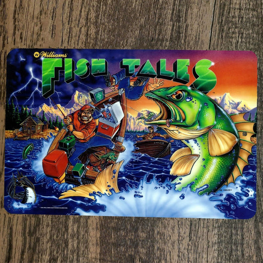 Fish Tales Arcade 8x12 Metal Wall Video Game Sign Poster