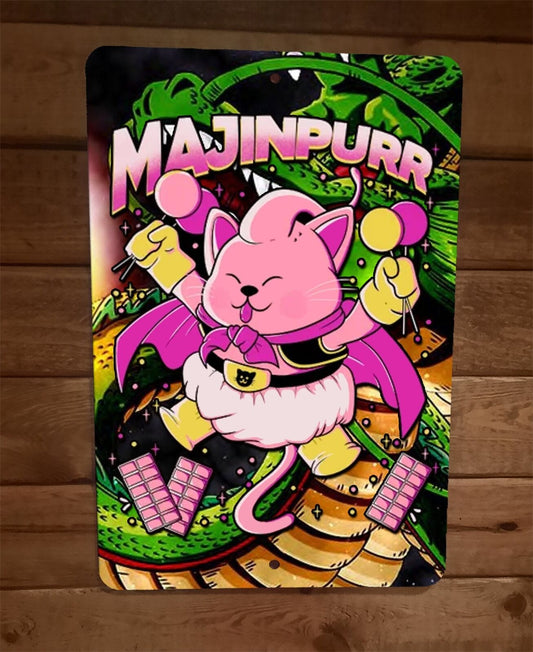 ManjiPurr DragonBall Z Cat Parody Manjin Buu 8x12 Metal Wall Sign Poster