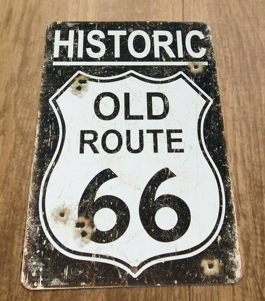 Historic Old Route 66 Vintage Look 8x12 Metal Wall Sign Garage Poster