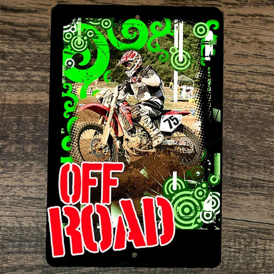 Off Road Dirt Bike Motocross Motorcycle 8x12 Metal Wall Sign