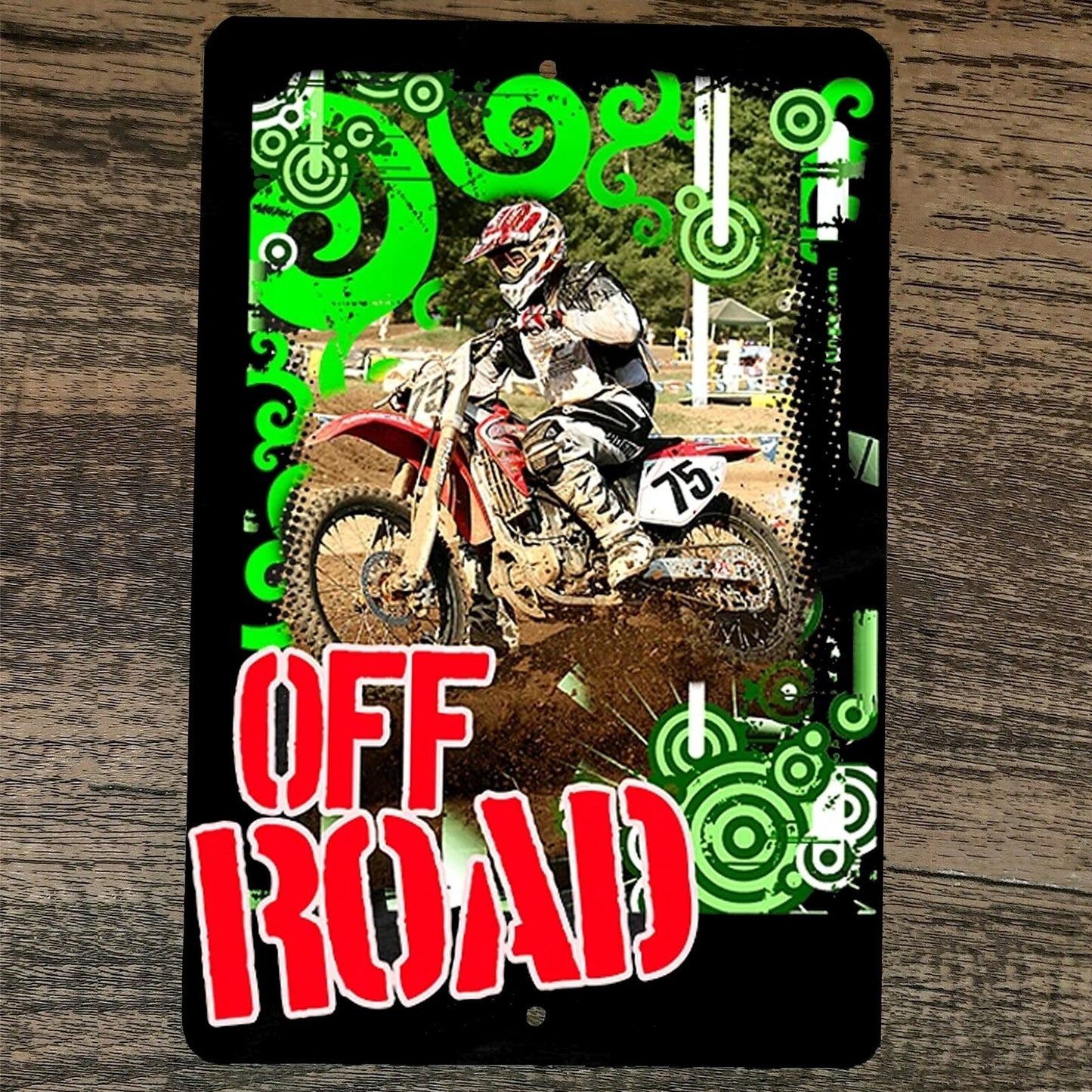 Off Road Dirt Bike Motocross Motorcycle 8x12 Metal Wall Sign