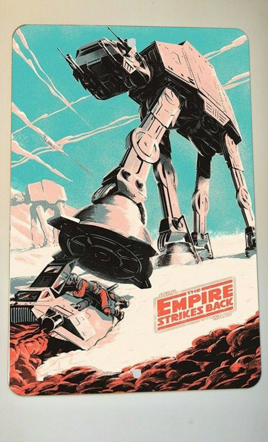 The Empire Strikes Back AT AT Walker Artwork 8x12 Metal Wall Sign Star Wars