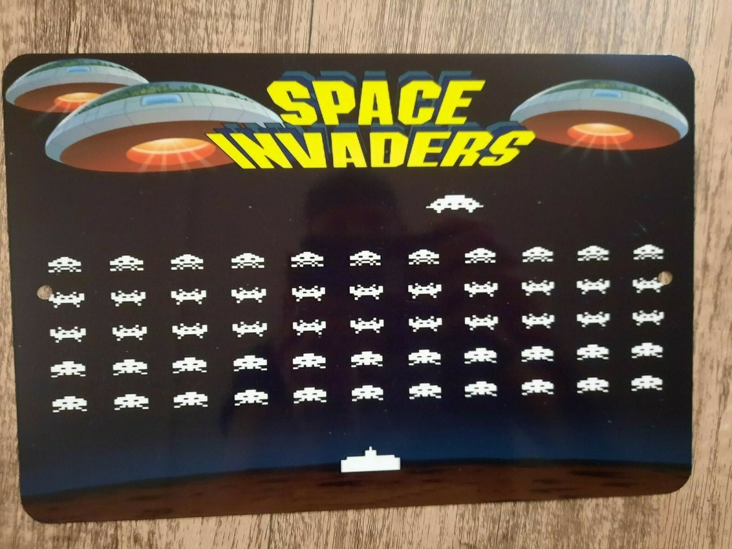 Space Invaders Classic Arcade Game 8x12 Metal Wall Sign