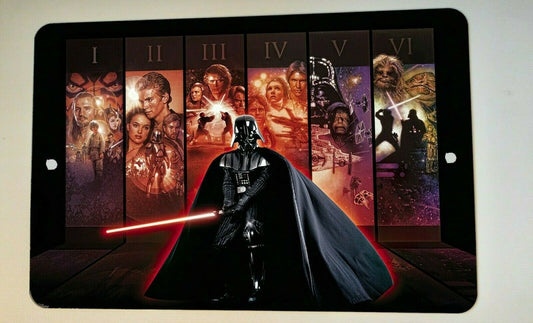 Star Wars Episodes 1-6 Poster Art Darth Vader 8x12 Metal Wall Sign